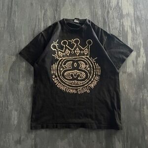 Vintage Stussy Shirt Mens Large Black 2000s Crown Tribe